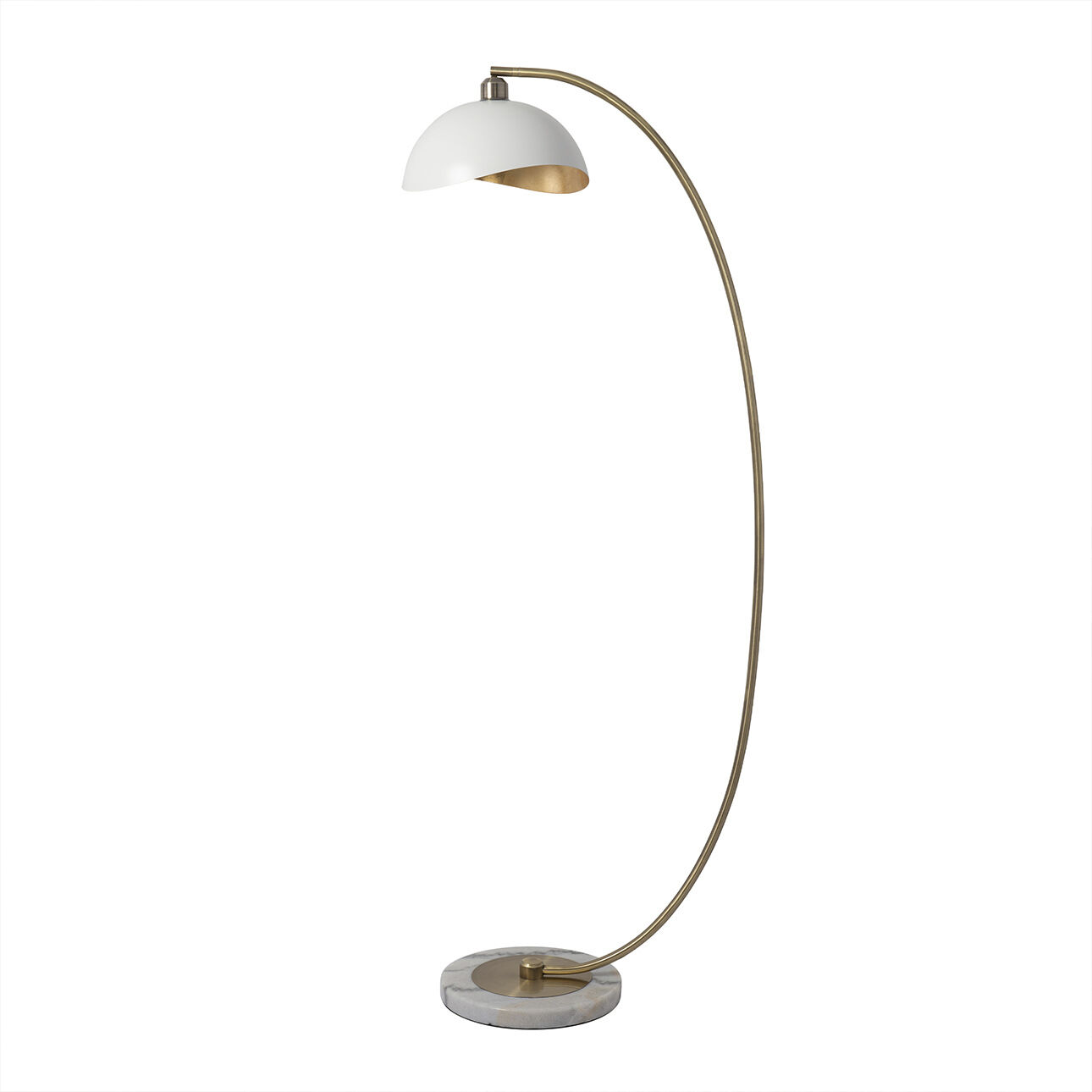 Luna Bella 60 inch 100.00 watt Weathered Brass and White Arc Floor Lamp Portable Light