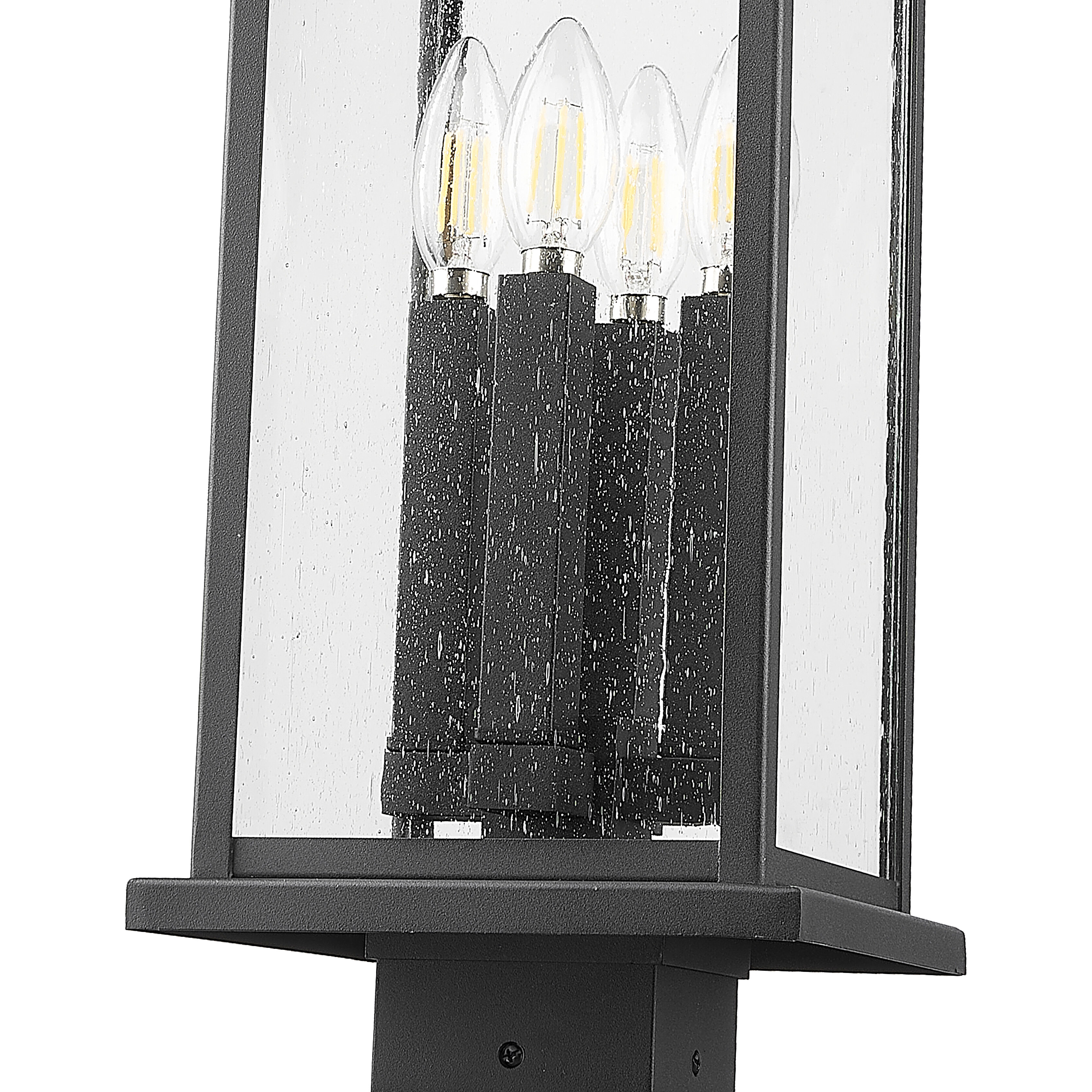 Tiberius 4 Light 118.5 inch Black Outdoor Post Mounted Fixture