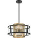 Soho 4 Light 18 inch Coal And Soft Brass Pendant and Semi-Flush Ceiling Light