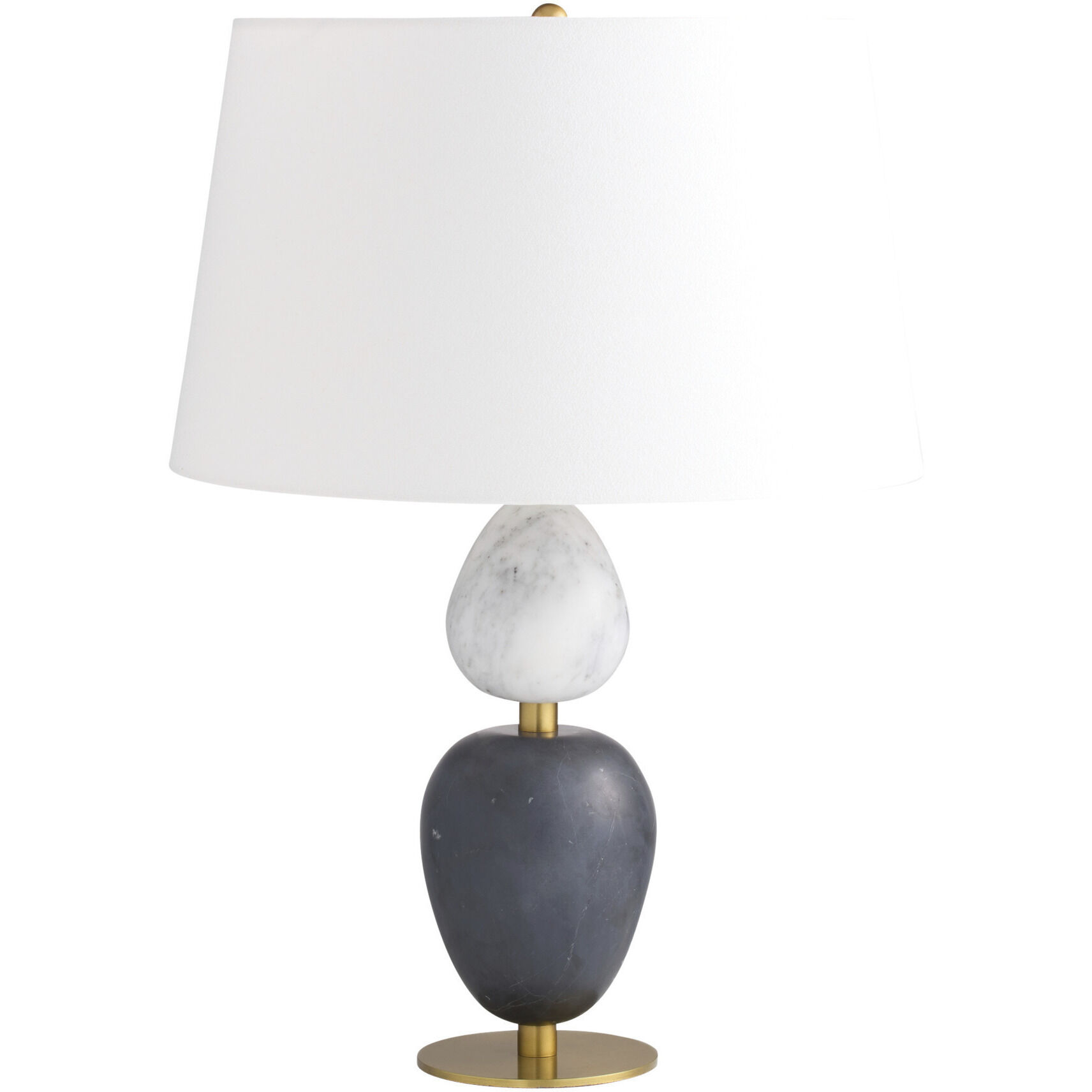 Aubrey 26.5 inch 150.00 watt Black and Gray Flower Marble with Antique Brass Table Lamp Portable Light