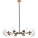 Boudreaux 8 Light 36 inch Matte Black with Antique Gold and Clear Chandelier Ceiling Light