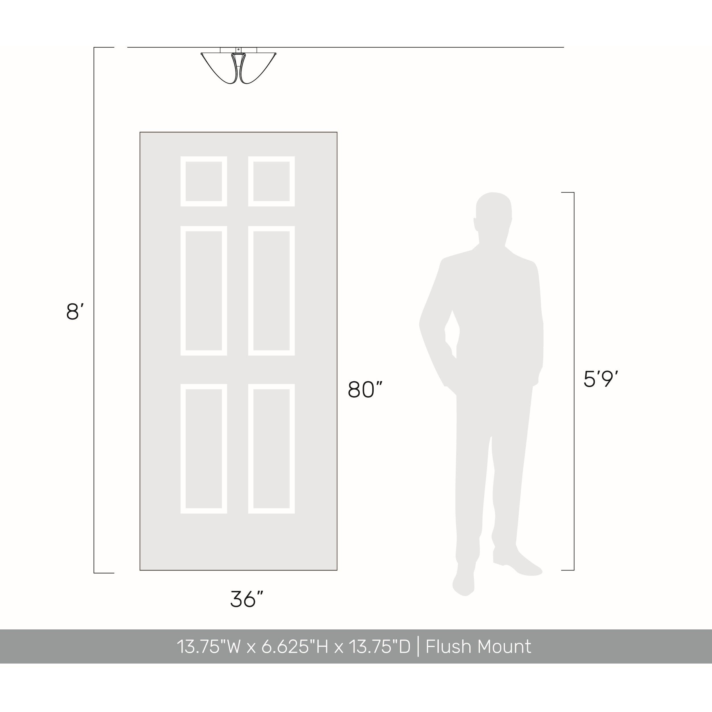 Glacier LED 13.75 inch Polished Nickel Flush Mount Ceiling Light