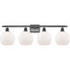 Ballston Athens 4 Light 36 inch Oil Rubbed Bronze Bath Vanity Light Wall Light in Matte White Glass, Ballston