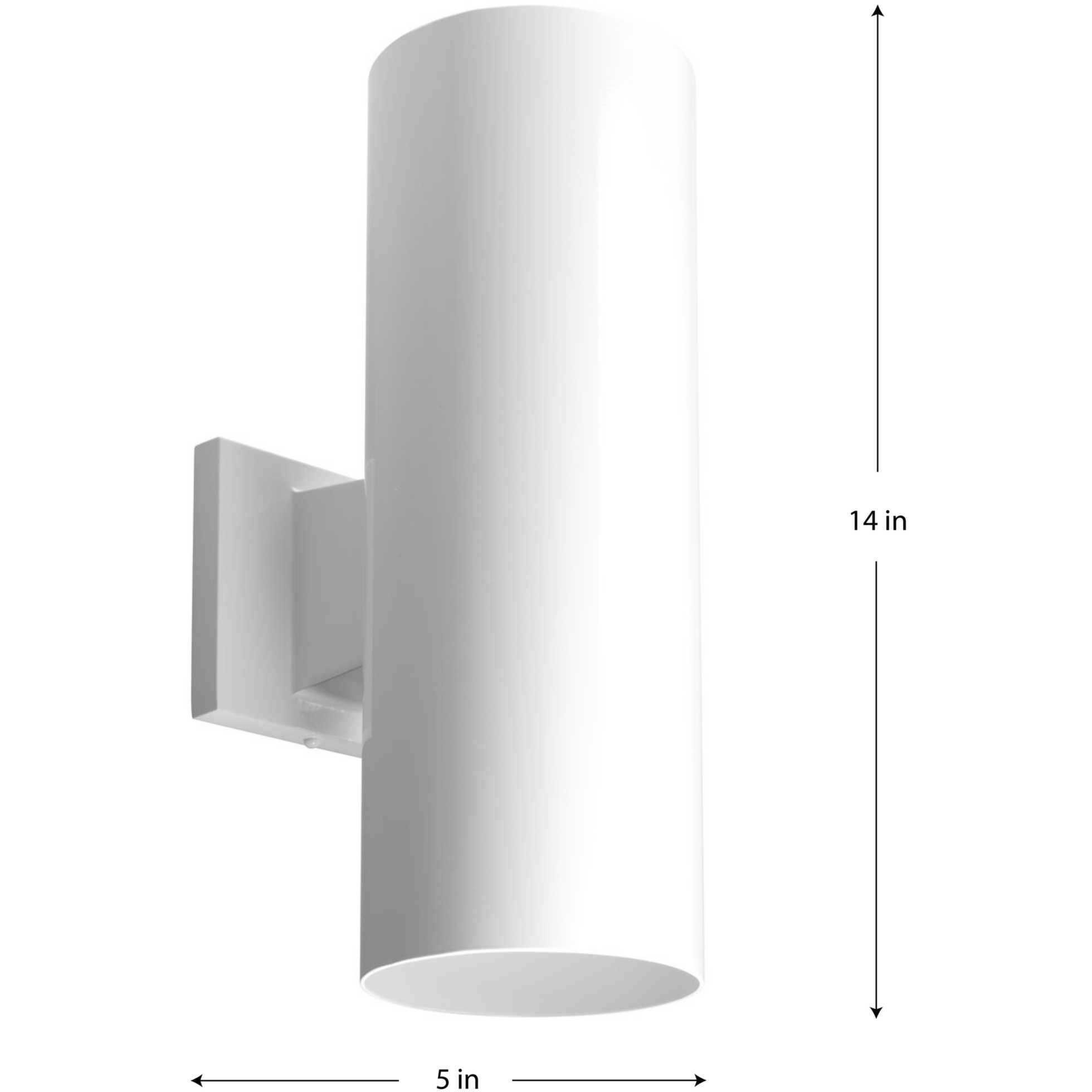 Cylinder Outdoor Wall Cylinder in White, Standard Lamping
