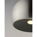Palla LED 19.75 inch Satin Nickel and Black Single Pendant Ceiling Light in Black and Satin Nickel