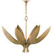 Bird of Paradise 6 Light 33 inch Antique Brass Chandelier Ceiling Light