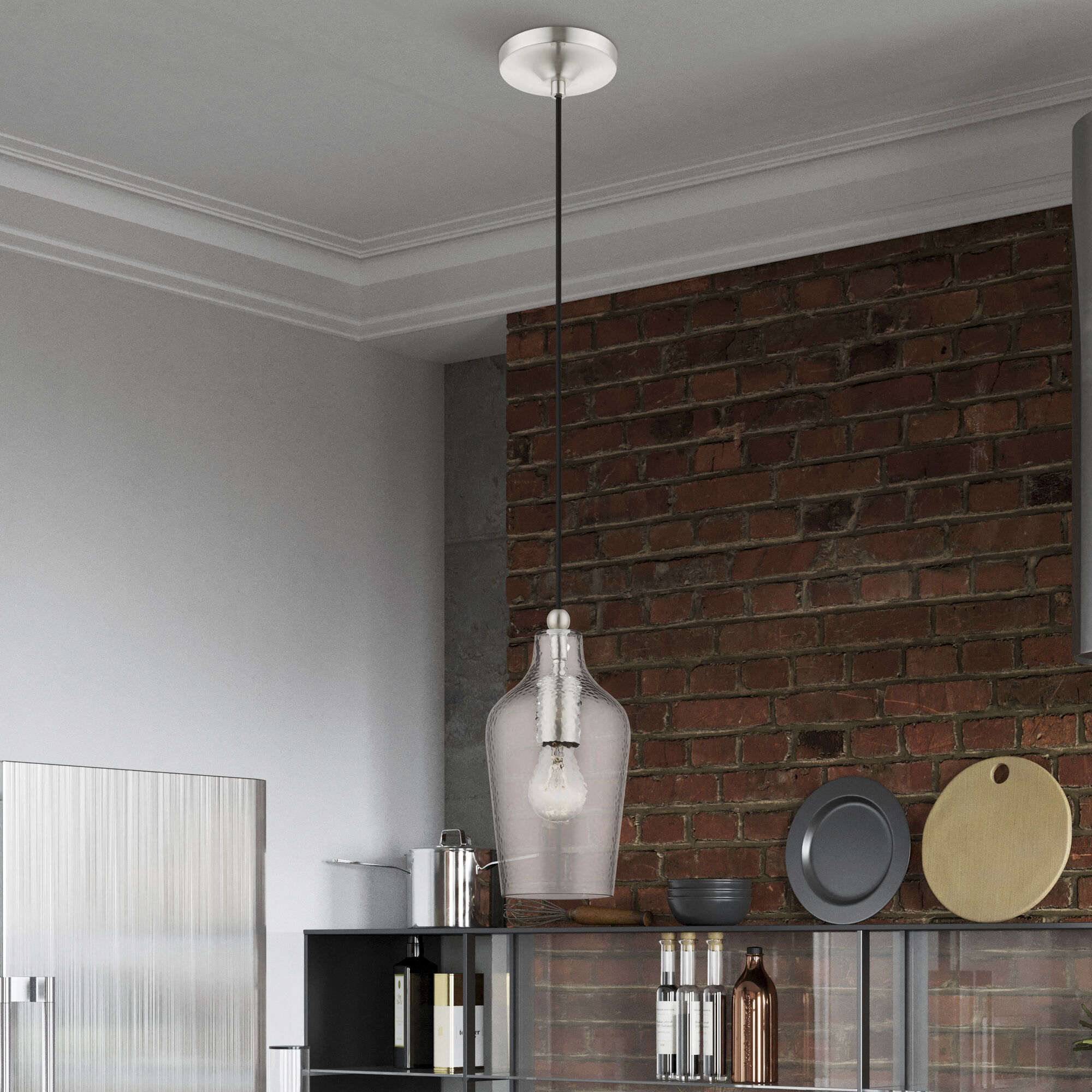 Avery 1 Light 5 inch Brushed Nickel Mini Pendant Ceiling Light