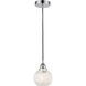 Edison White Mouchette 1 Light 6 inch Polished Chrome Cord Hung Mini Pendant Ceiling Light