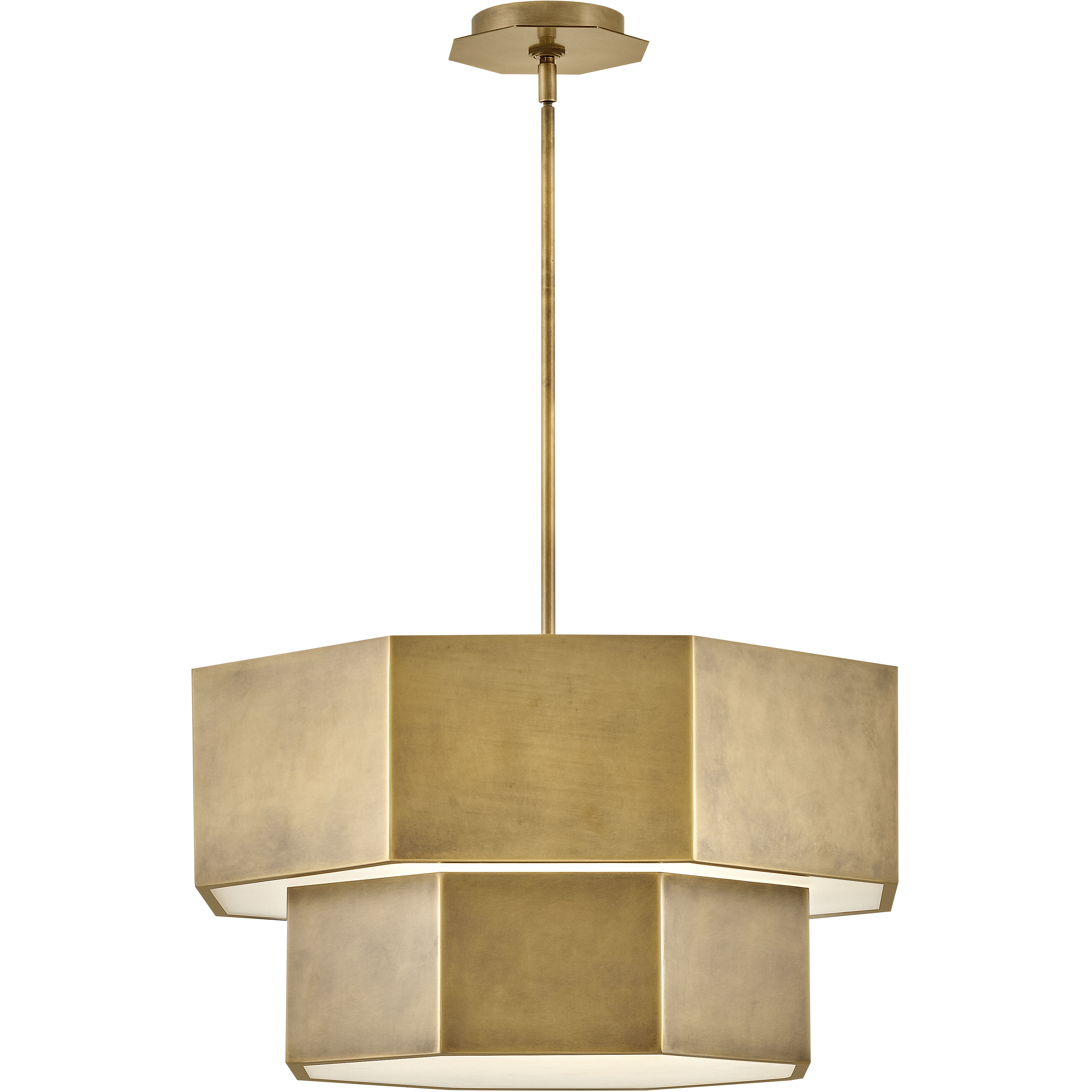Facet 7 Light 22.25 inch Heritage Brass Chandelier Ceiling Light