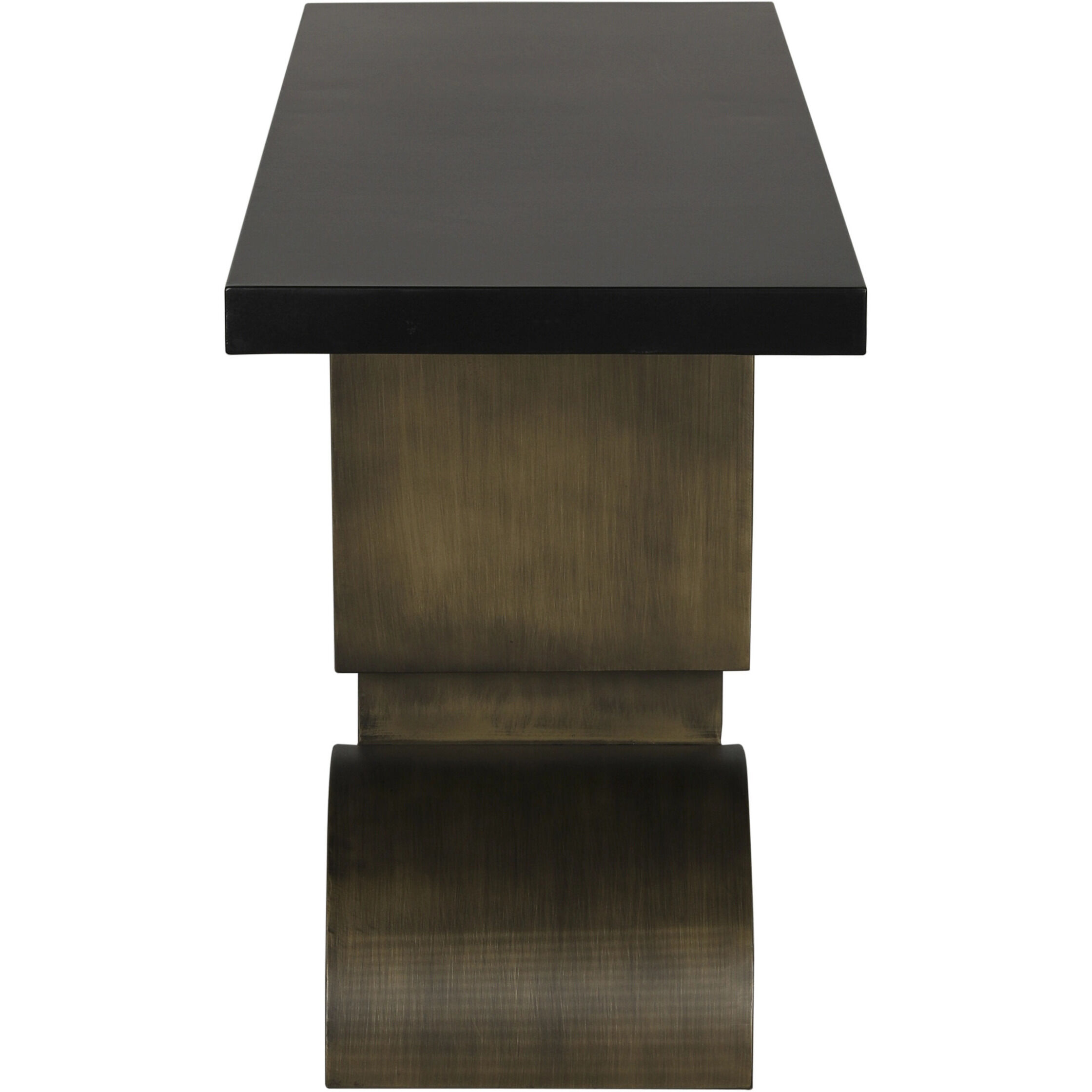 Couture 60 X 18 inch Matte Black and Aged Brass Console