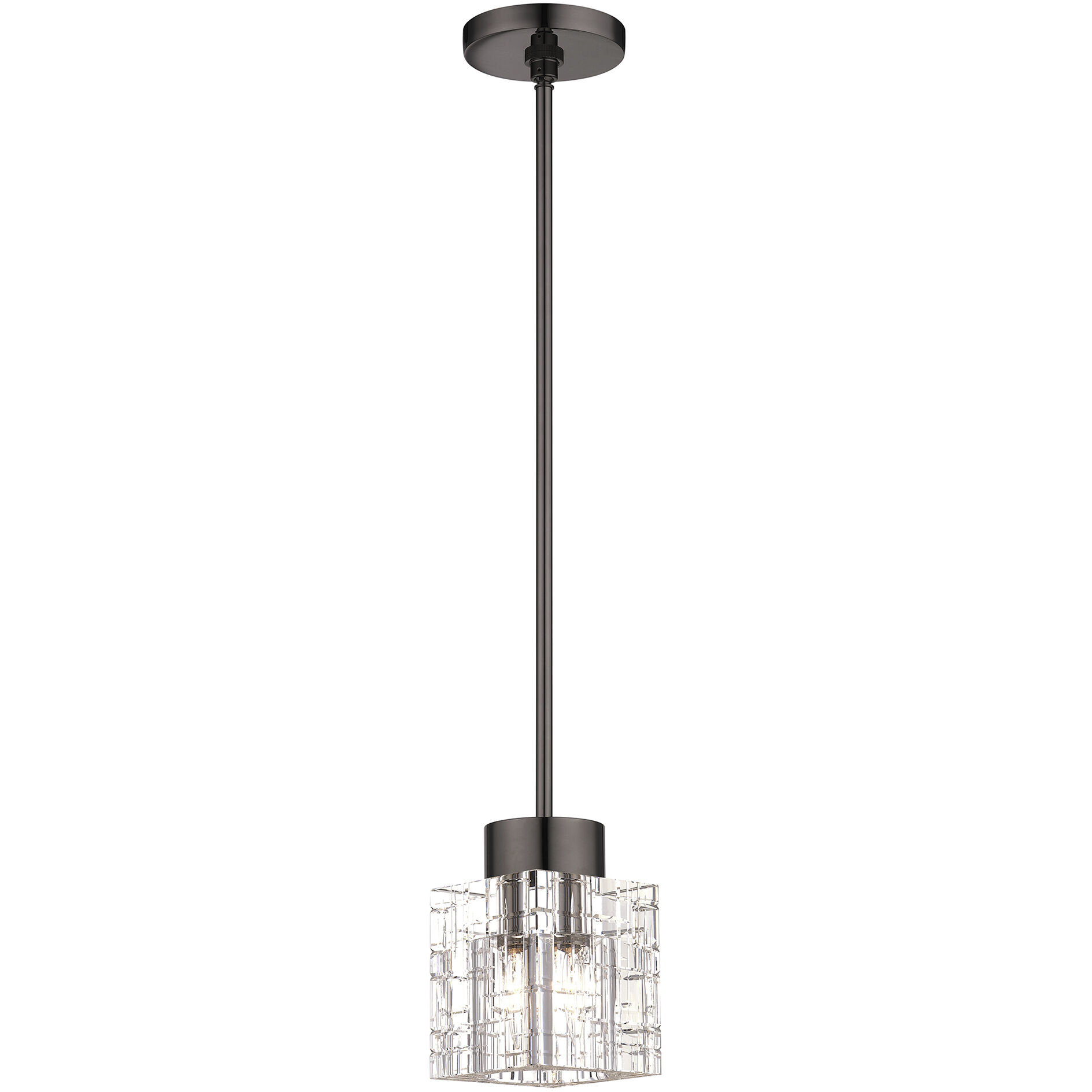 Rotterdam 1 Light 5 inch Black Chrome Semi Flush Mount Ceiling Light