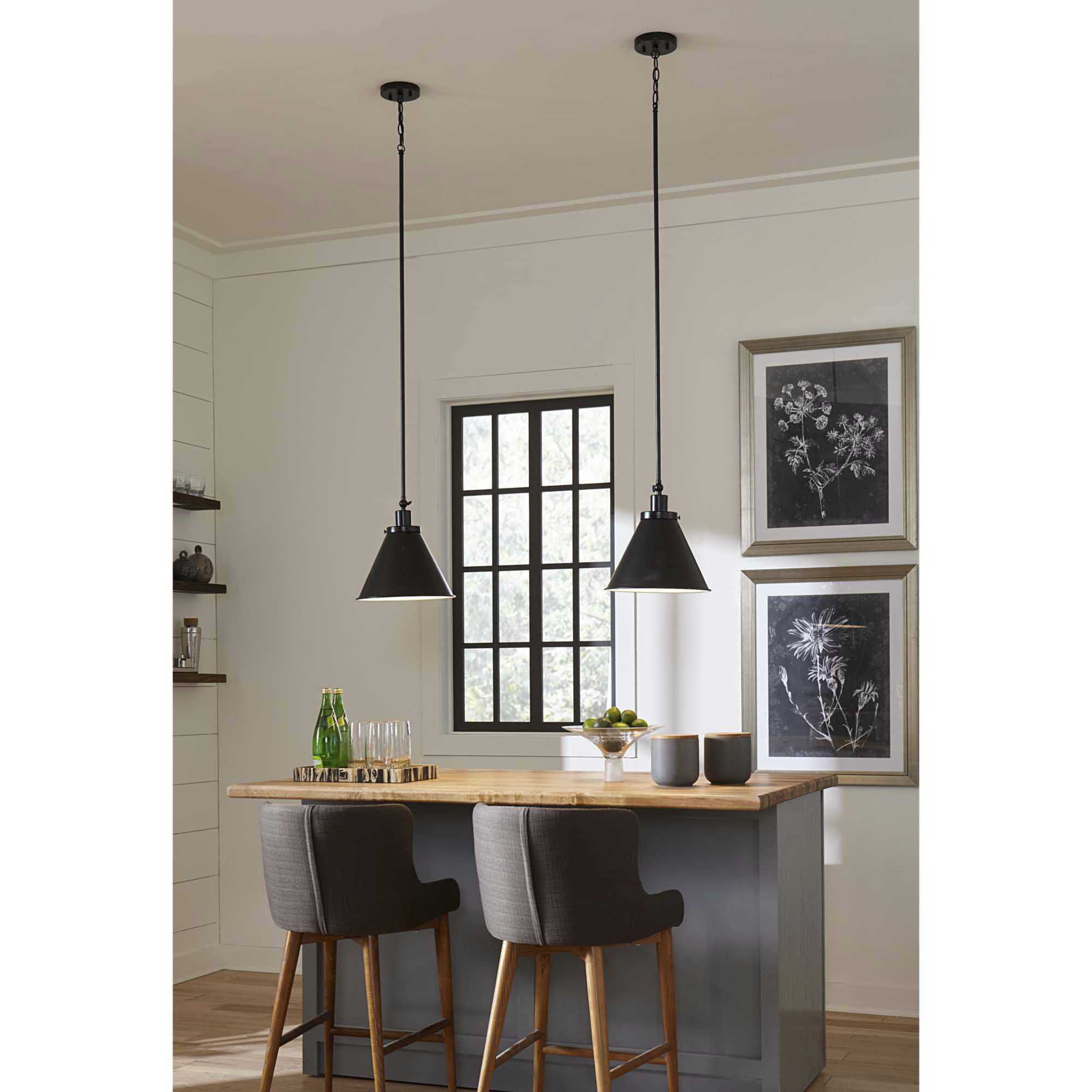 Hinton 1 Light 12.25 inch Matte Black Pendant Ceiling Light
