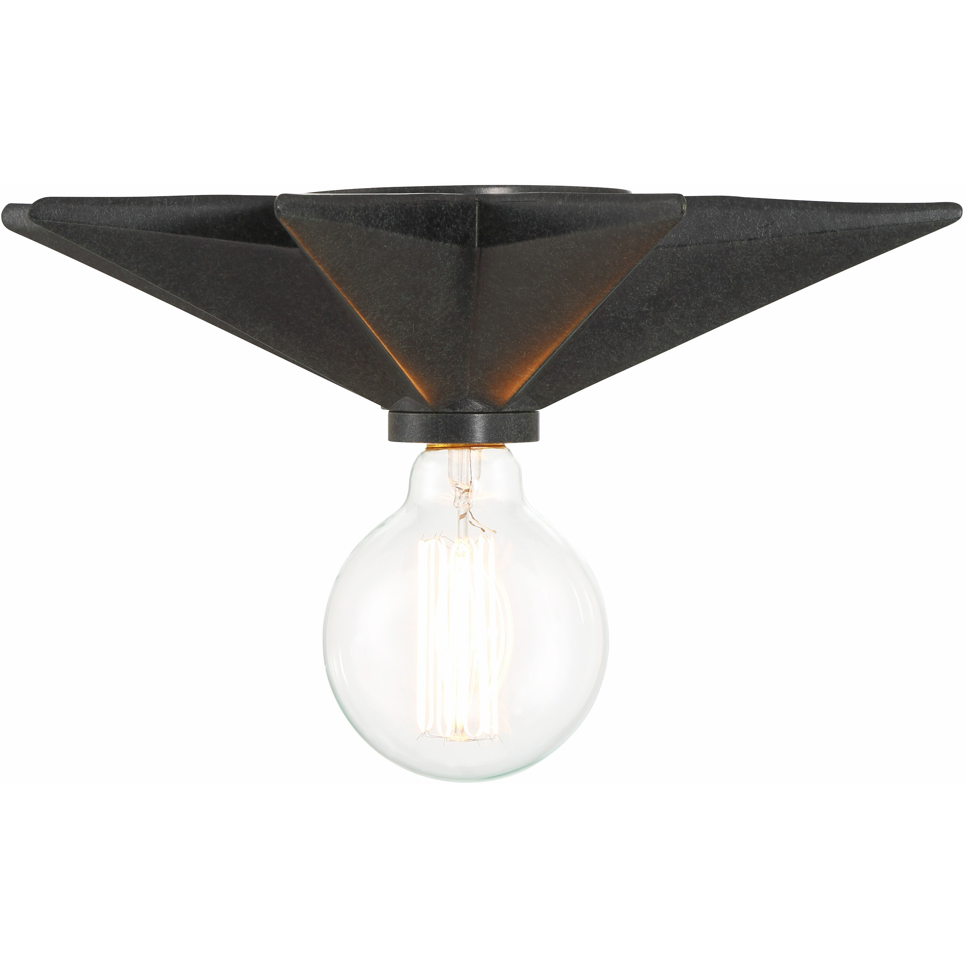 Astro 1 Light 12 inch Black Flush Ceiling Light
