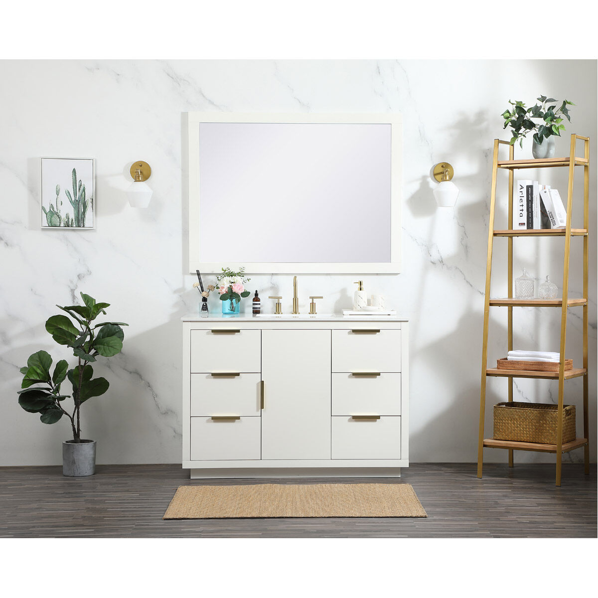 Blake 48 X 22 X 34 inch White Vanity Sink Set