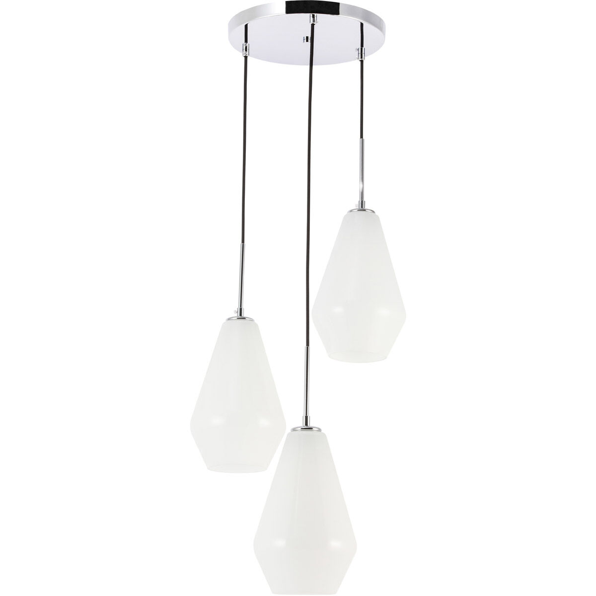 Gene 3 Light 17.3 inch Chrome Pendant Ceiling Light