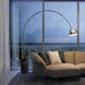 Iconic 95 inch 100 watt Satin Nickel and Black Arc Floor Lamp Portable Light