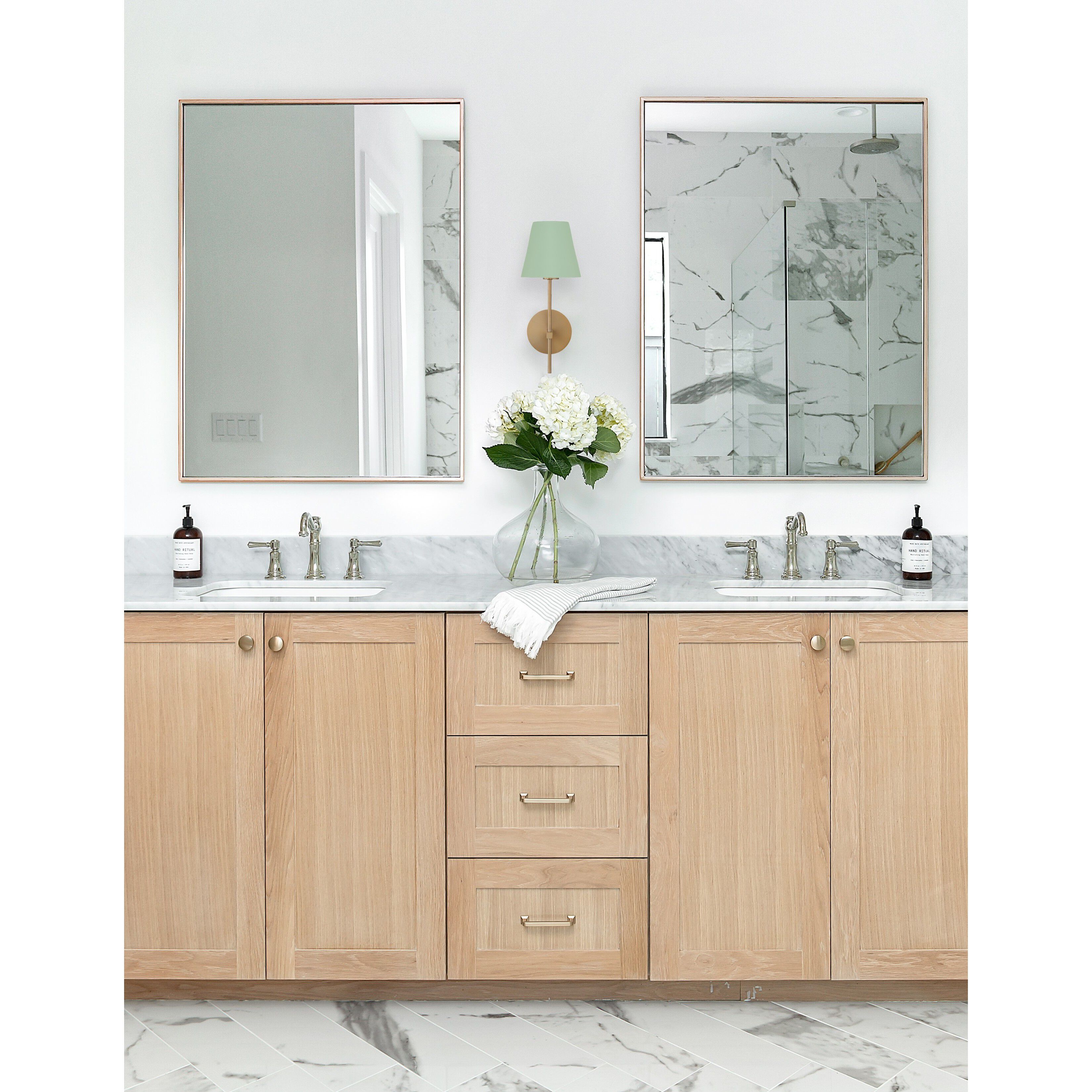 Xavier Bath Sconce Wall Light in Vibrant Gold and Green