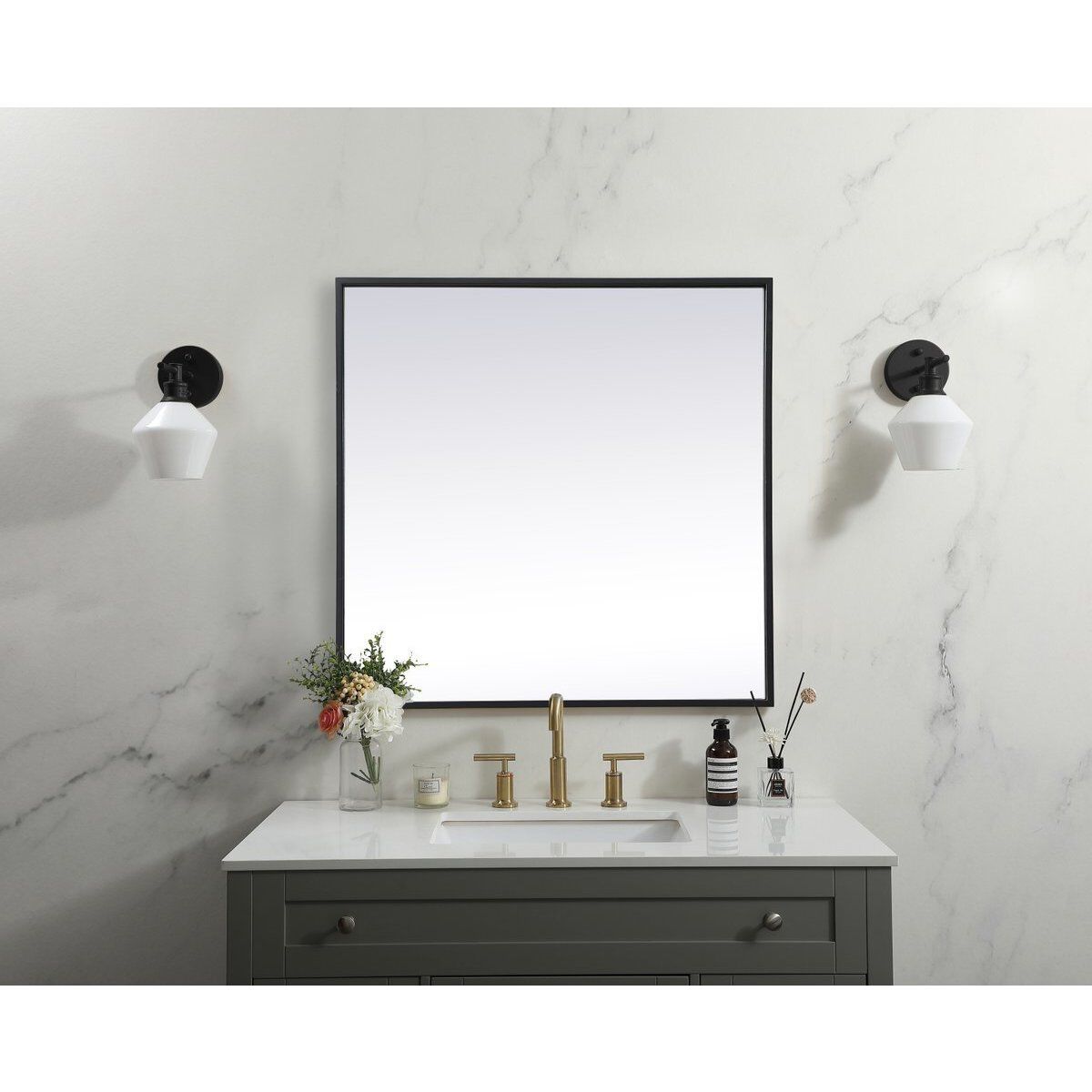 Eternity 24 X 24 inch Black Vanity Mirror
