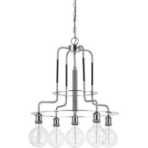 Transformer 5 Light 24 inch Brushed Steel Chandelier Ceiling Light