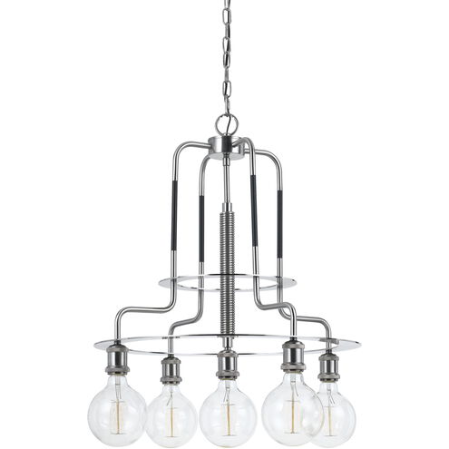 Transformer 5 Light 24 inch Brushed Steel Chandelier Ceiling Light