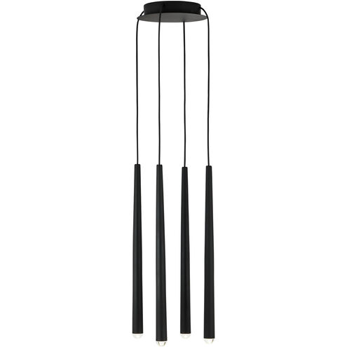 Sean Lavin Pylon LED Nightshade Black Chandelier Ceiling Light, Integrated LED