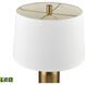 Pill 34 inch 9 watt Aged Brass with Satin Nickel and White Table Lamp Portable Light