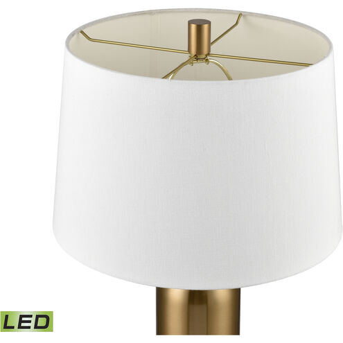 Pill 34 inch 9 watt Aged Brass with Satin Nickel and White Table Lamp Portable Light