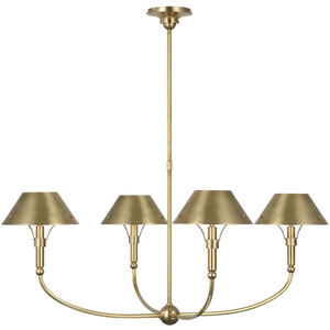 Thomas O'Brien Turlington LED 40 inch Hand-Rubbed Antique Brass Arched Chandelier Ceiling Light