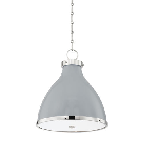 Painted No. 3 2 Light 16.5 inch Polished Nickel/Parma Gray Combo Pendant Ceiling Light, Small
