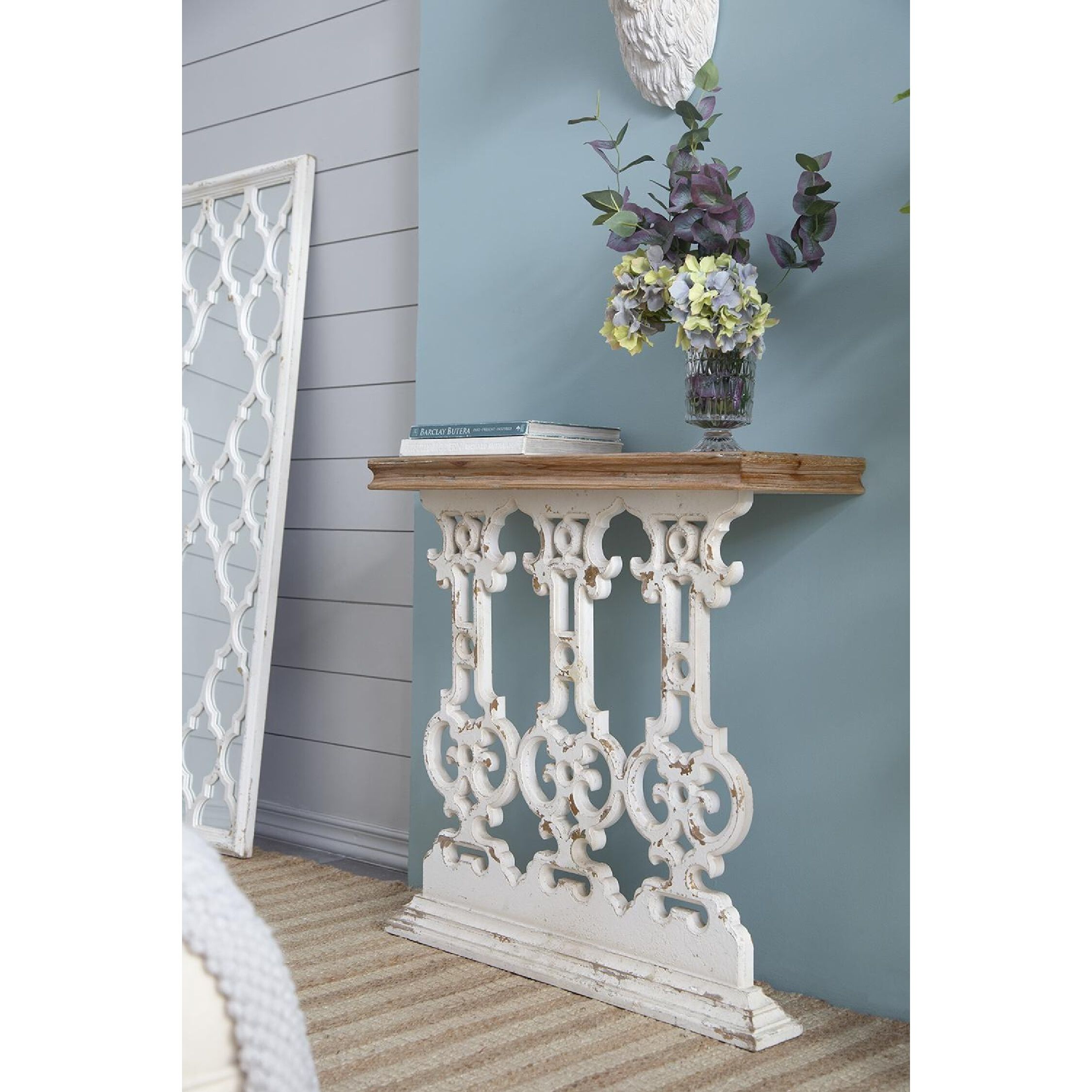Classic 31.9 X 11.8 inch Natural/White Console Table