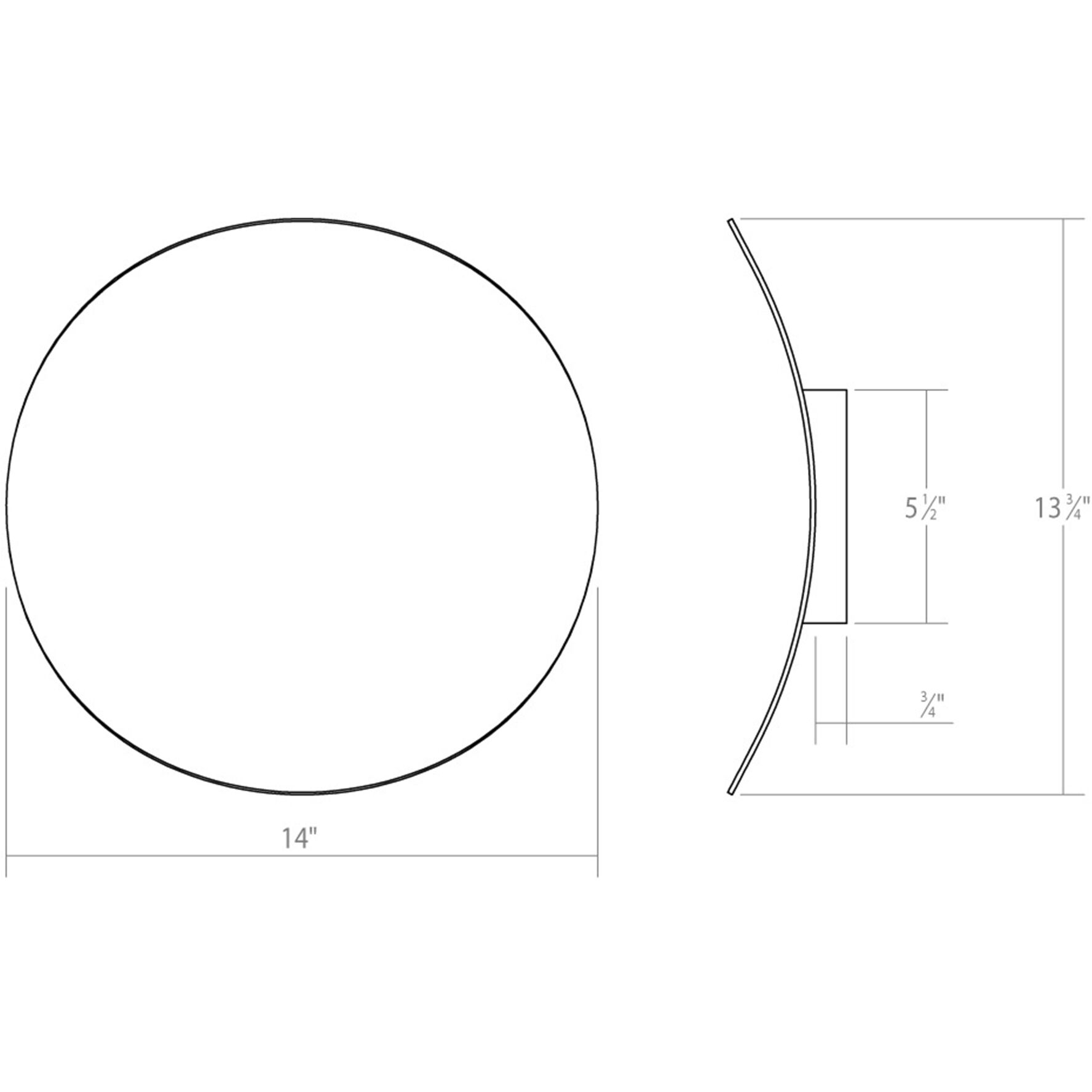 Malibu Discs LED 14 inch Satin Black ADA Sconce Wall Light