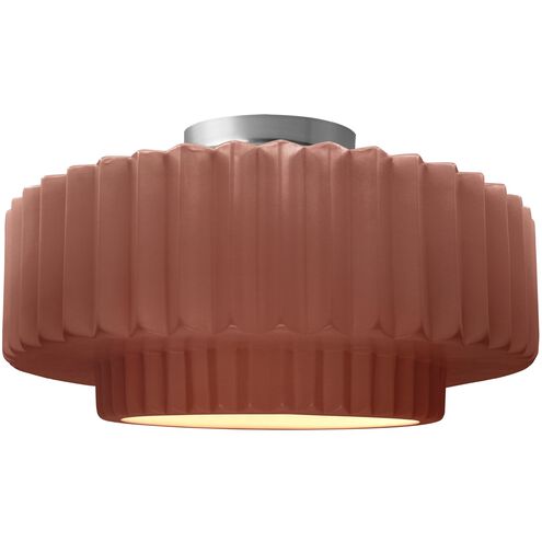 Radiance LED 14.5 inch Canyon Clay and Brushed Nickel Semi Flush Ceiling Light