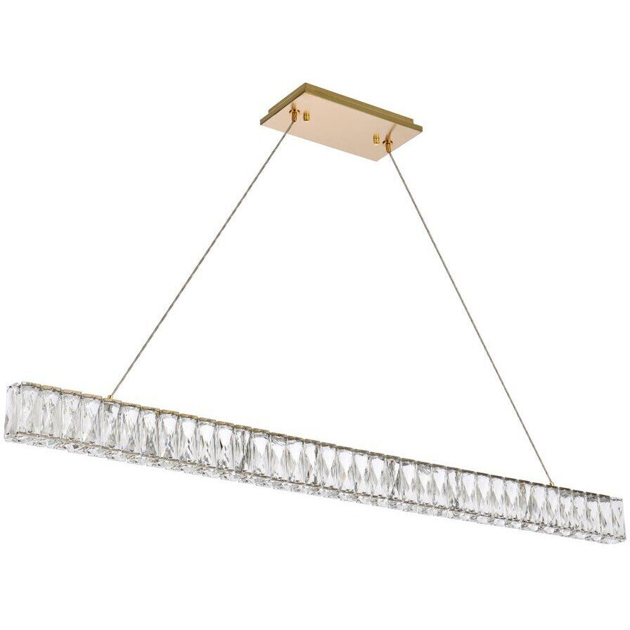 Monroe 1 Light 47 inch Gold Linear Pendant Ceiling Light