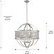 Colson 26 inch 60.00 watt Pewter Chandelier Ceiling Light