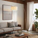 Scallop 92 inch 14 watt Weathered Brass and White Arc Floor Lamp Portable Light