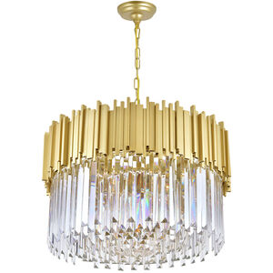 Deco 7 Light 24 inch Medallion Gold Down Chandelier Ceiling Light