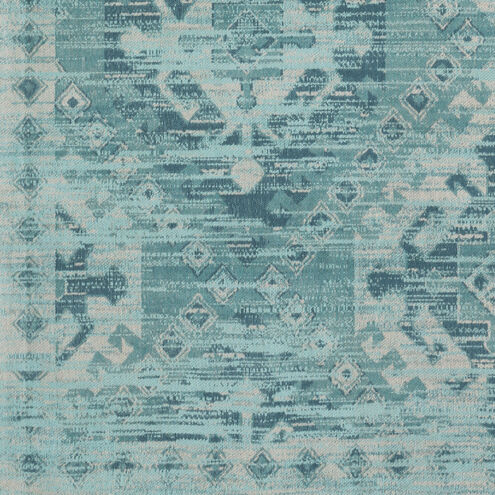 Amsterdam 120 X 96 inch Aqua/Teal/Deep Teal/Taupe Handmade Rug, Cotton
