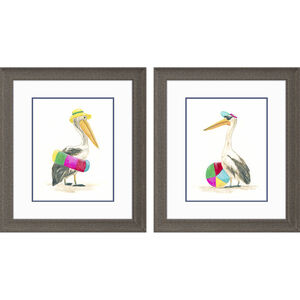Beach Bum Multi and Blue and Pink and Yellow Framed Art