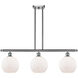 Ballston Athens LED 36 inch Brushed Satin Nickel Island Light Ceiling Light in Matte White Glass, Ballston