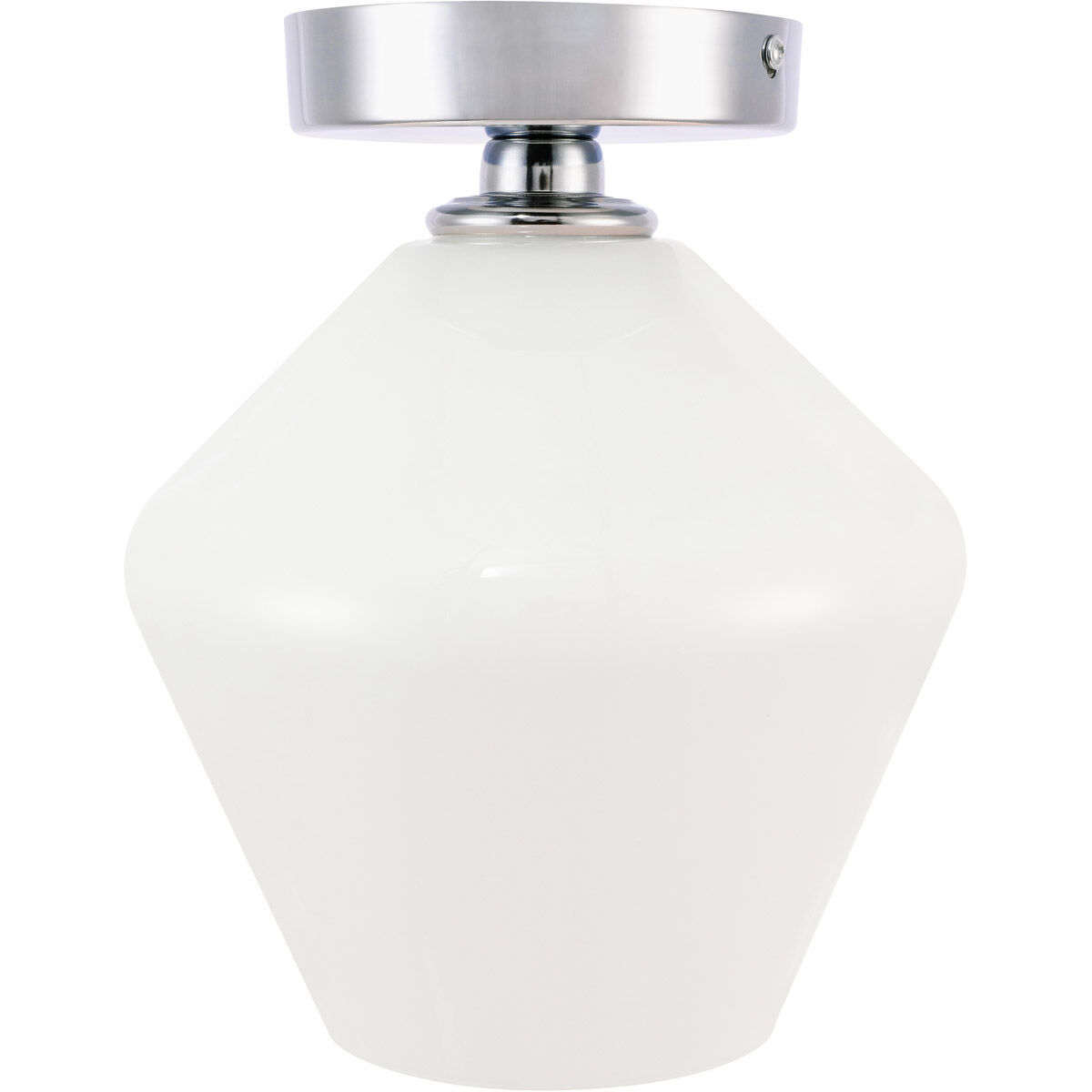 Gene 1 Light 8 inch Chrome Flush Mount Ceiling Light