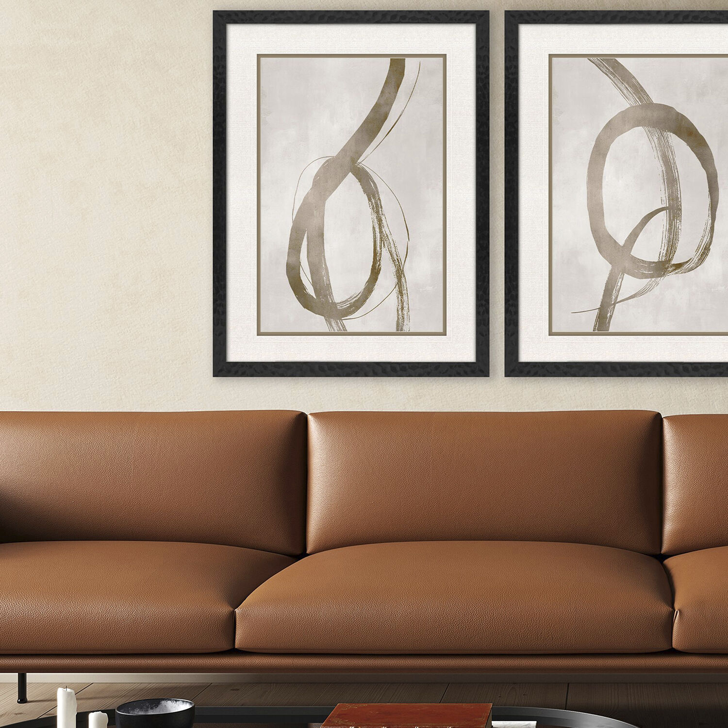 Twisting Paths Winding Paths Metallic and Neutral Framed Art, Propac