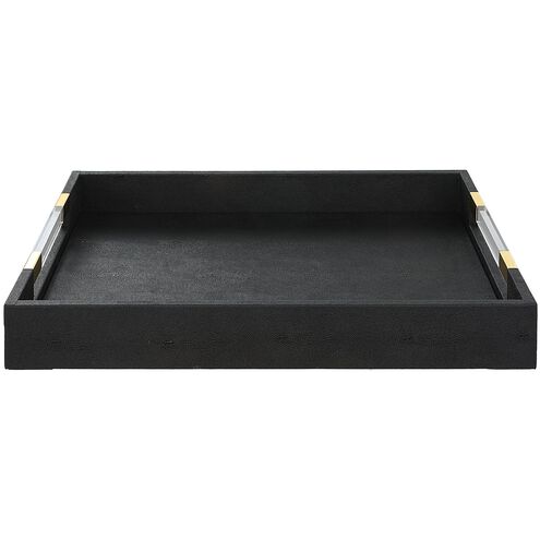 Wessex Black Faux Shagreen with Acrylic and Brass Tray