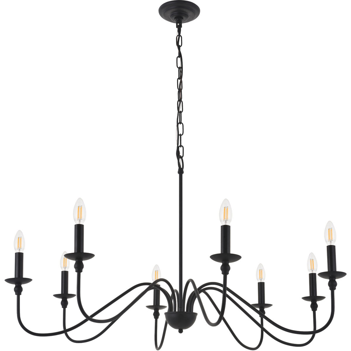 Rohan 8 Light 42 inch Matte Black Chandelier Ceiling Light