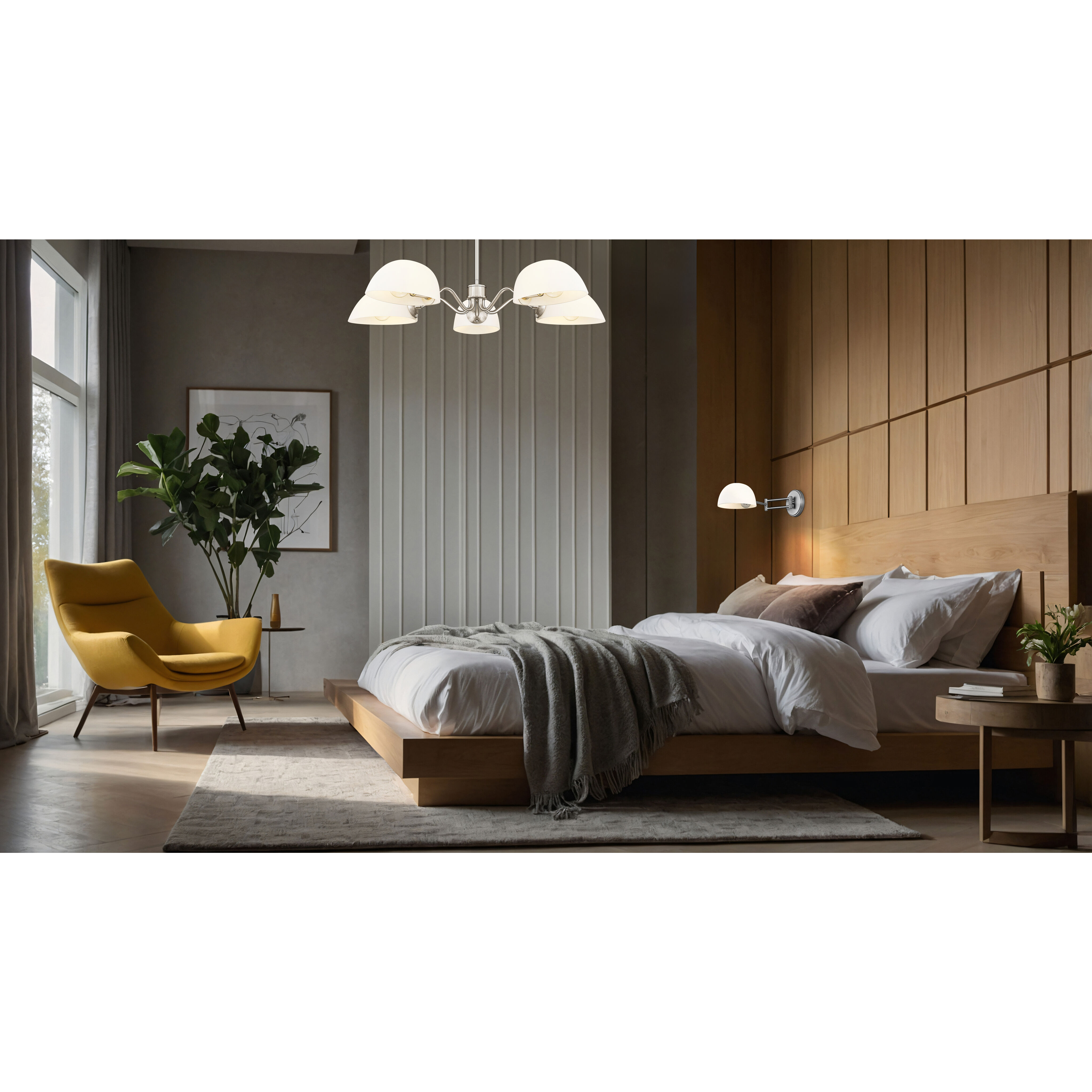 Breton 5 Light 33 inch Brushed Nickel Chandelier Ceiling Light