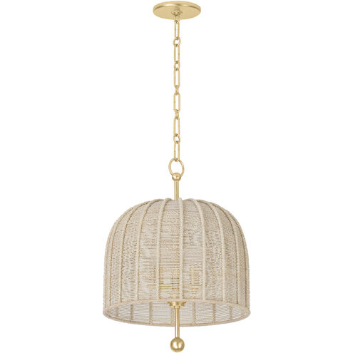 Lonnie 3 Light 15.25 inch Vintage Gold Leaf Pendant Ceiling Light
