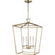 C&M by Chapman & Myers Dianna 4 Light 17 inch Satin Brass Pendant Ceiling Light