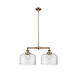 Franklin Restoration X-Large Bell LED 21 inch Brushed Brass Chandelier Ceiling Light in Clear Glass, Franklin Restoration
