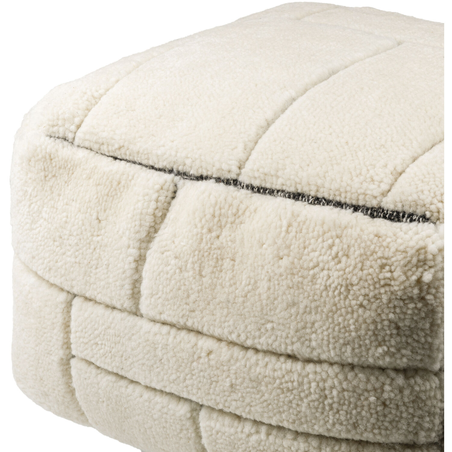 Jakob 14 inch Off-White/Light Grey/Ash/Slate Grey Taupe Pouf