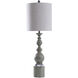 Pateley 14 inch 150 watt Distressed Blue Gray With Acrylic and Oatmeal Table Lamp Portable Light