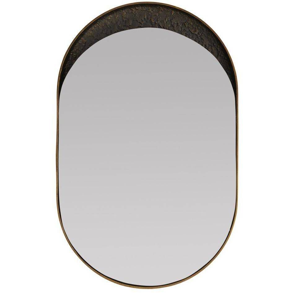 Inset 38 X 24 inch Antique Brass and Bronze Wall Mirror